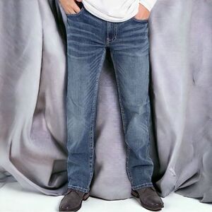 AXEL Men’s Straight Leg Whiskered Denim Jeans Size 36x32